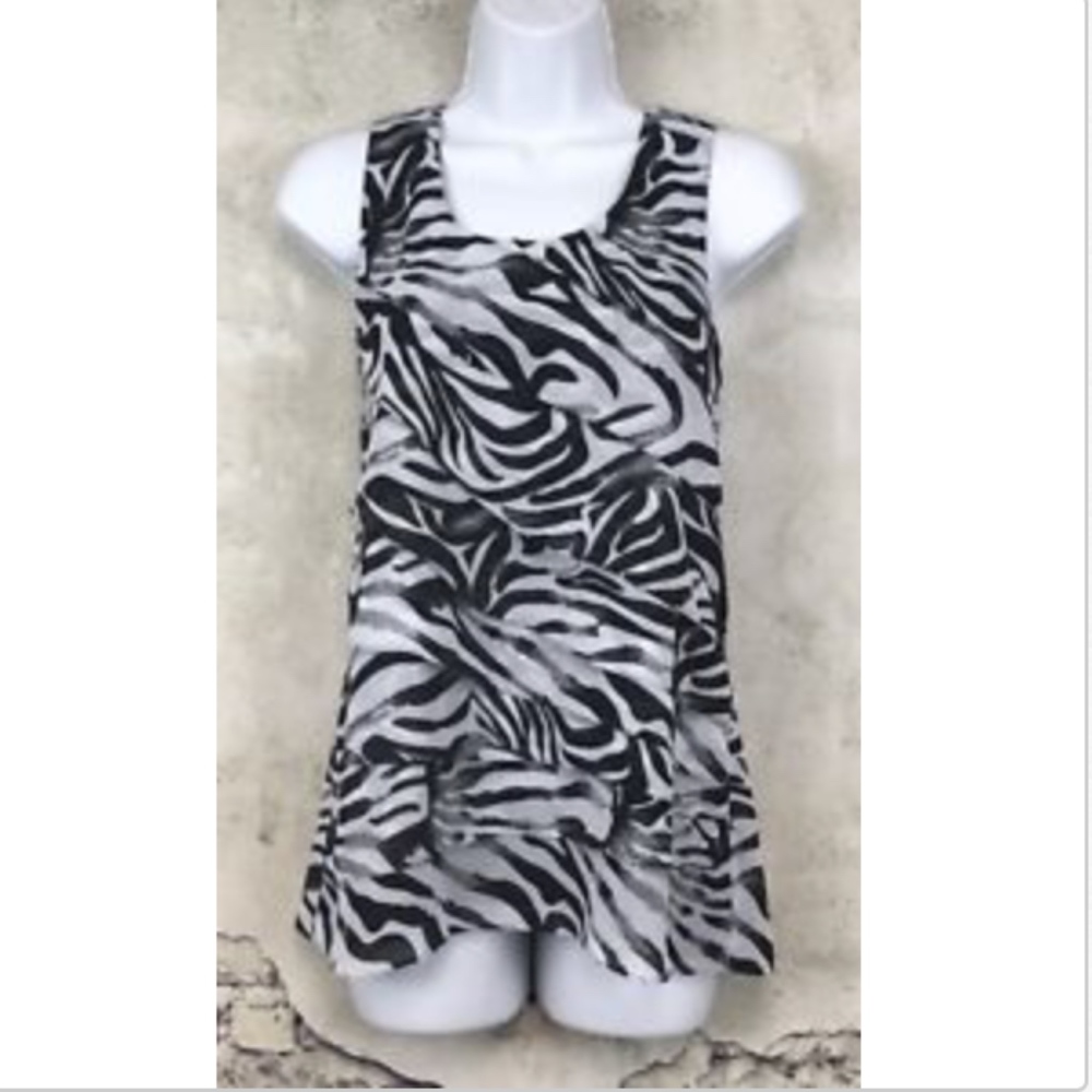 Kenneth Cole Reaction Sleeveless Zebra Shirt